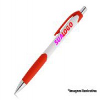 Caneta Personalizada CARIBE WHITE VERMELHA