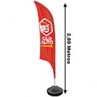 Wind Banner Kit Completo Bandeira E Base Tecido Microfibra Modelo Vela Esquerda